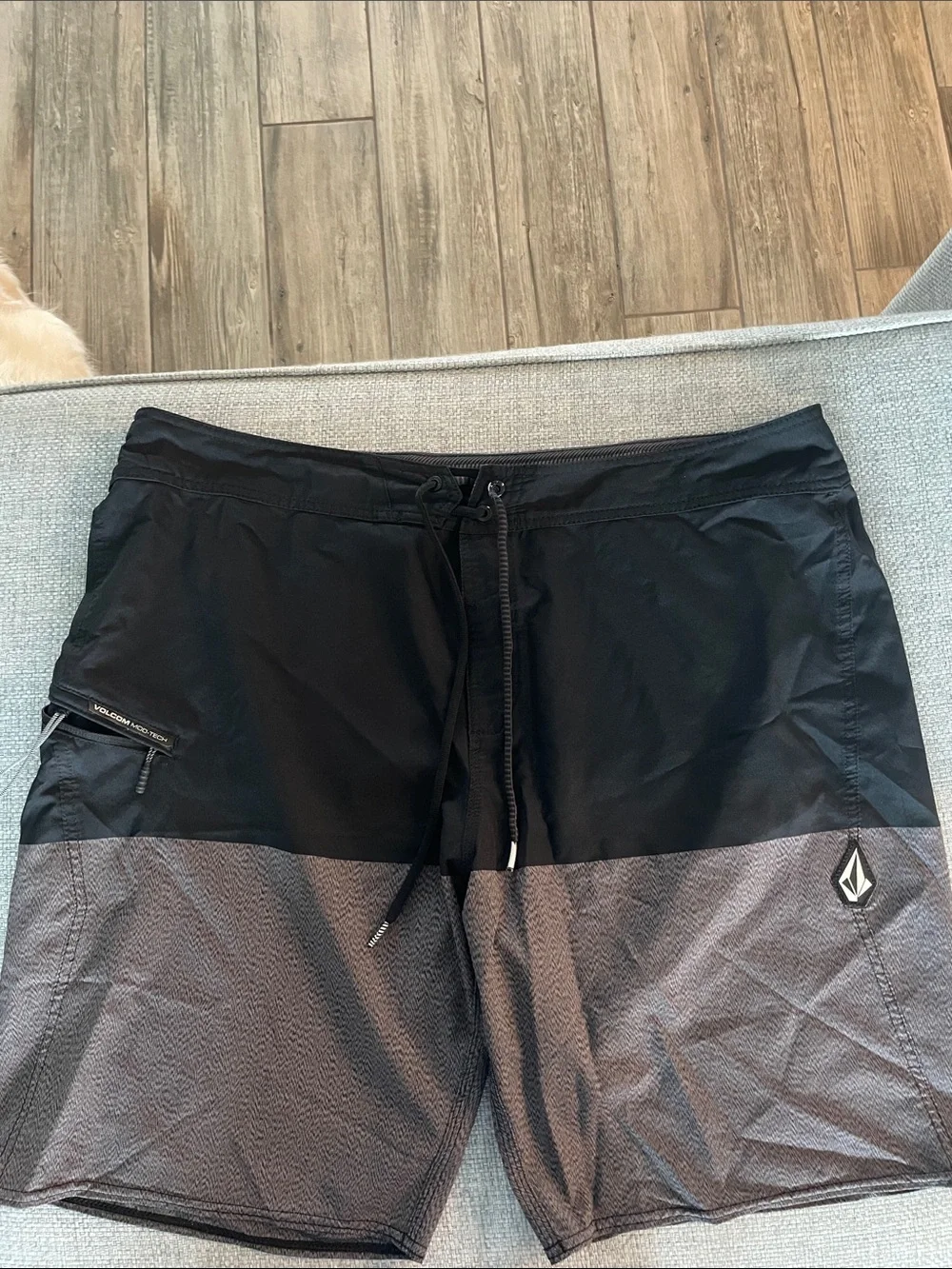 Volcom Black & Charcoal Two-Tone Boardshorts